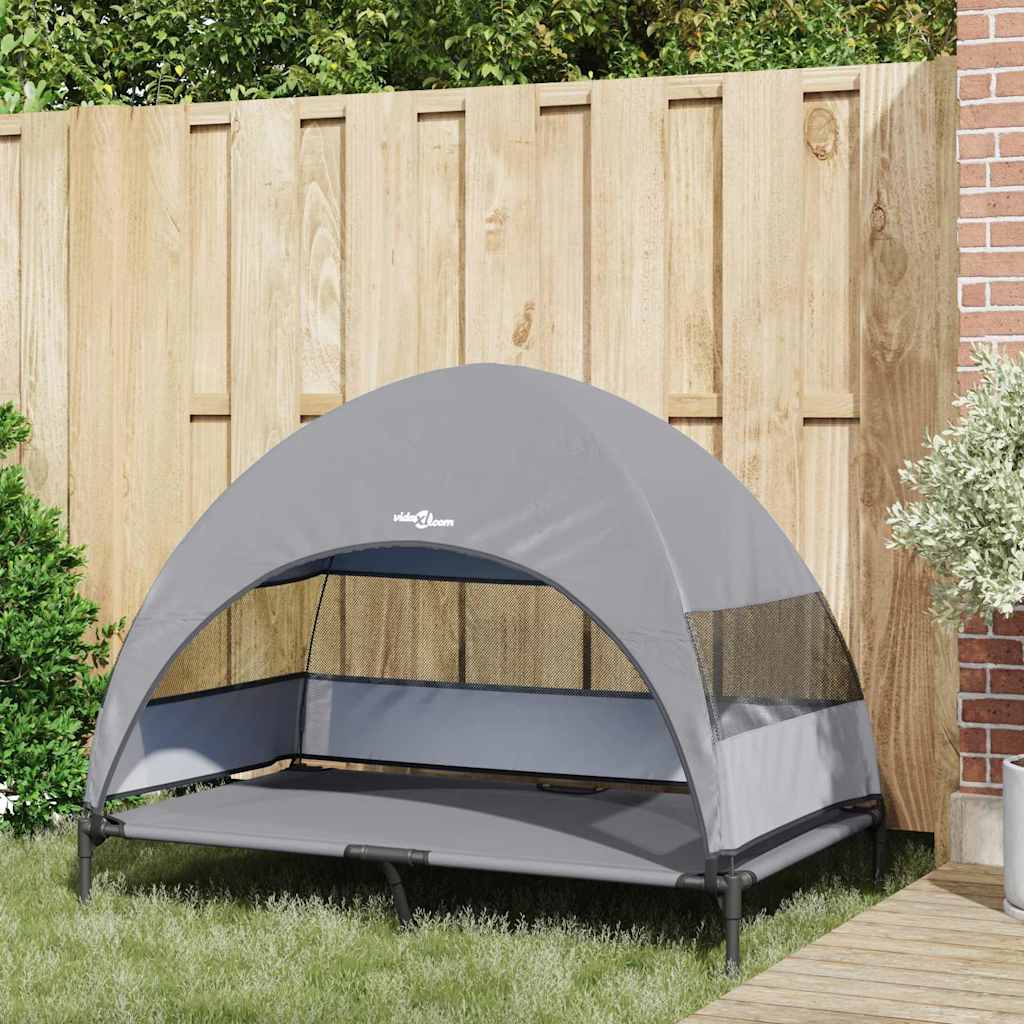 Letto per Cani Elevato 127 x 81 x 108 cm Tessuto e acciaio