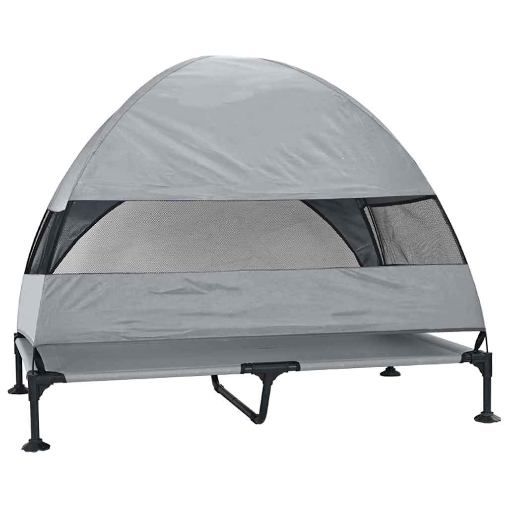 Letto per Cani Elevato 127 x 81 x 108 cm Tessuto e acciaio
