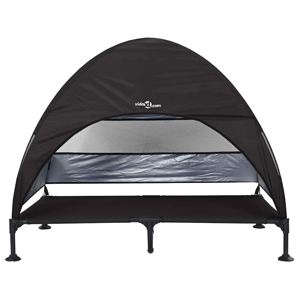 Letto per Cani Elevato 127 x 81 x 108 cm Tessuto e acciaio Nero