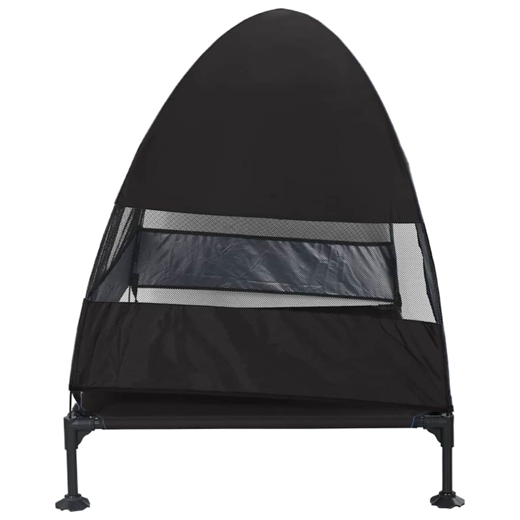 Letto per Cani Elevato 127 x 81 x 108 cm Tessuto e acciaio Nero