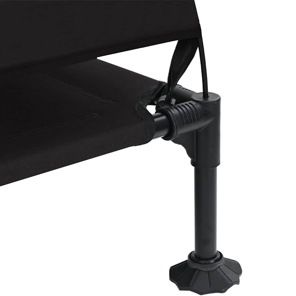 Letto per Cani Elevato 127 x 81 x 108 cm Tessuto e acciaio Nero