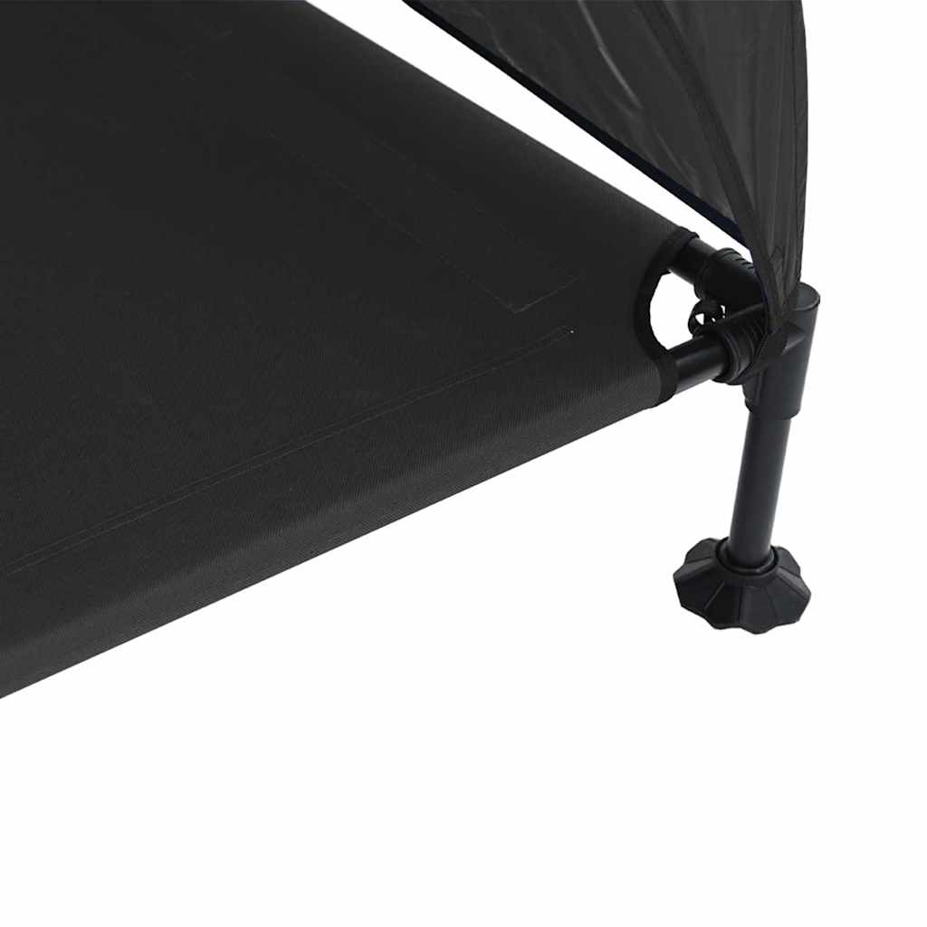 Letto per Cani Elevato 127 x 81 x 108 cm Tessuto e acciaio Nero