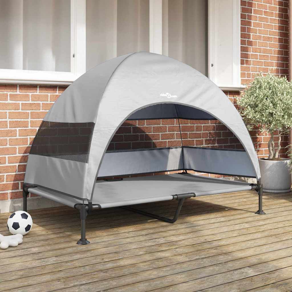 Letto per Cani Elevato 127 x 81 x 108 cm Tessuto e acciaio