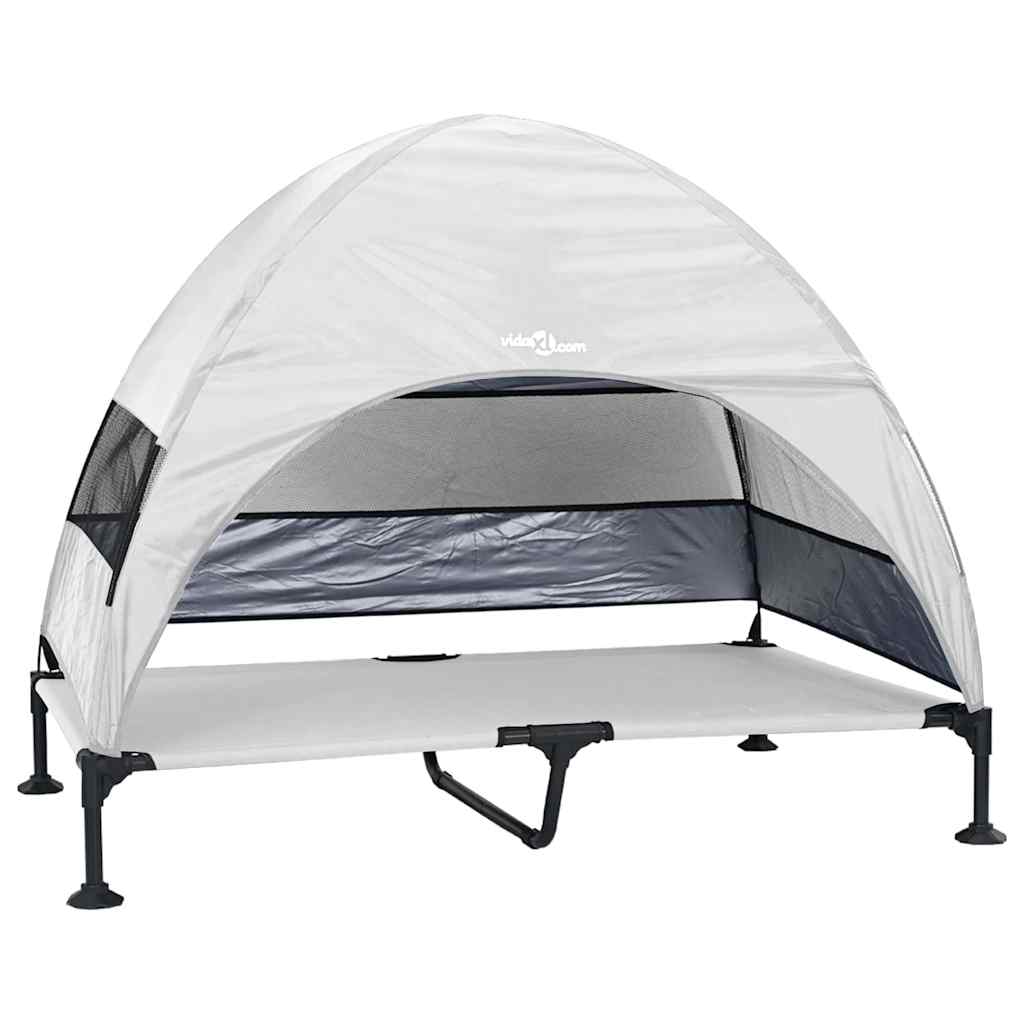 Letto per Cani Elevato 127 x 81 x 108 cm Tessuto e acciaio