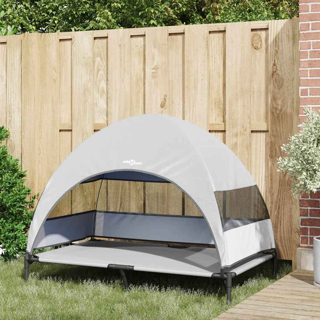 Letto per Cani Elevato 127 x 81 x 108 cm Tessuto e acciaio