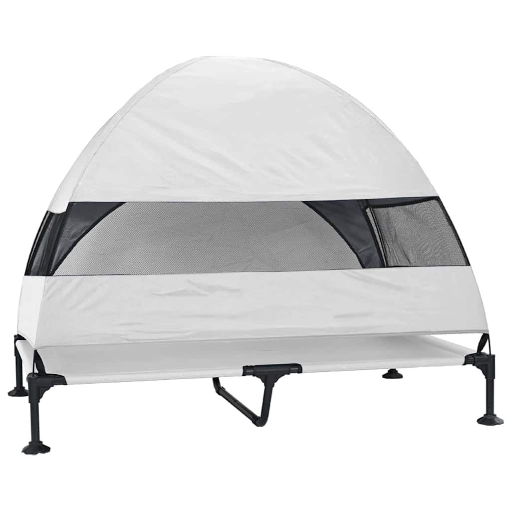 Letto per Cani Elevato 127 x 81 x 108 cm Tessuto e acciaio