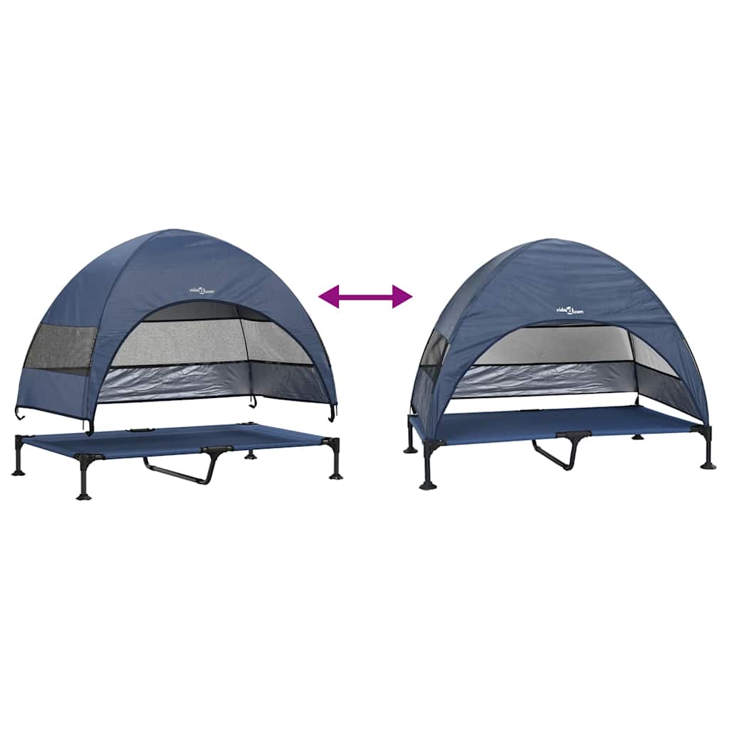 Letto per Cani Elevato 127 x 81 x 108 cm Tessuto e acciaio