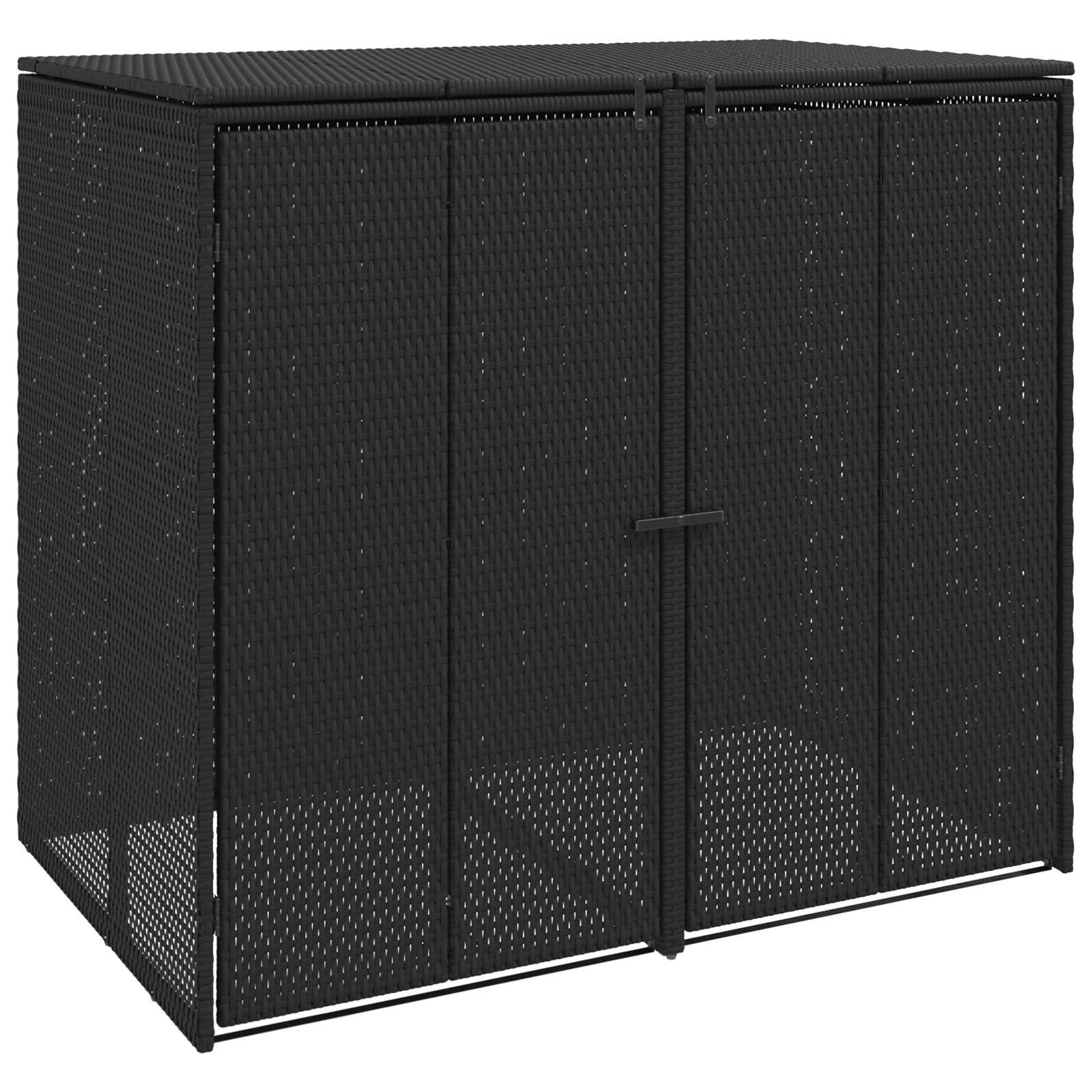 Cassa per Spazzatura 2 pz Nero 130 x 80 x 115 cm Polietilene