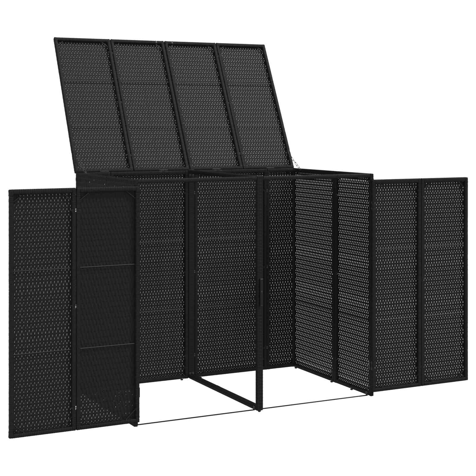 Cassa per Spazzatura 2 pz Nero 130 x 80 x 115 cm Polietilene