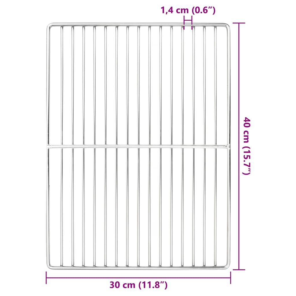 Griglia 40 x 30 cm Acciaio Inox Argento