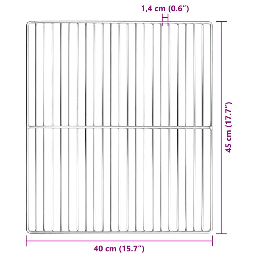 Griglia 45 x 40 cm Acciaio Inox Argento