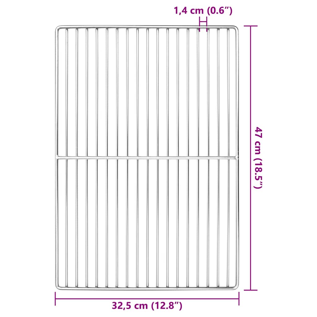 Griglia 47 x 32,5 cm Acciaio Inox Argento