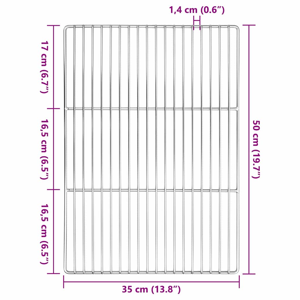 Griglia 50 x 35 cm Acciaio Inox Argento