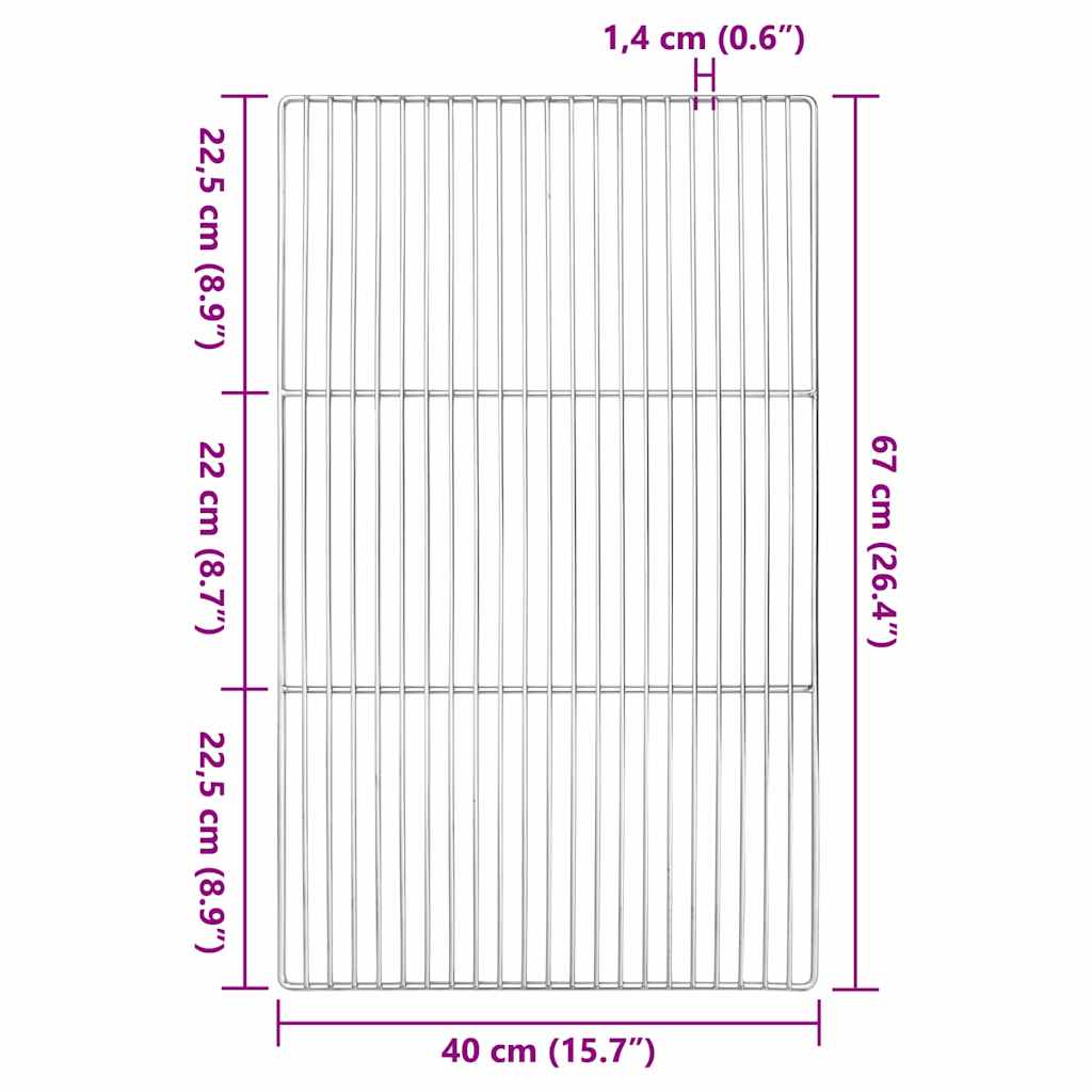 Griglia 67 x 40 cm Acciaio Inox Argento