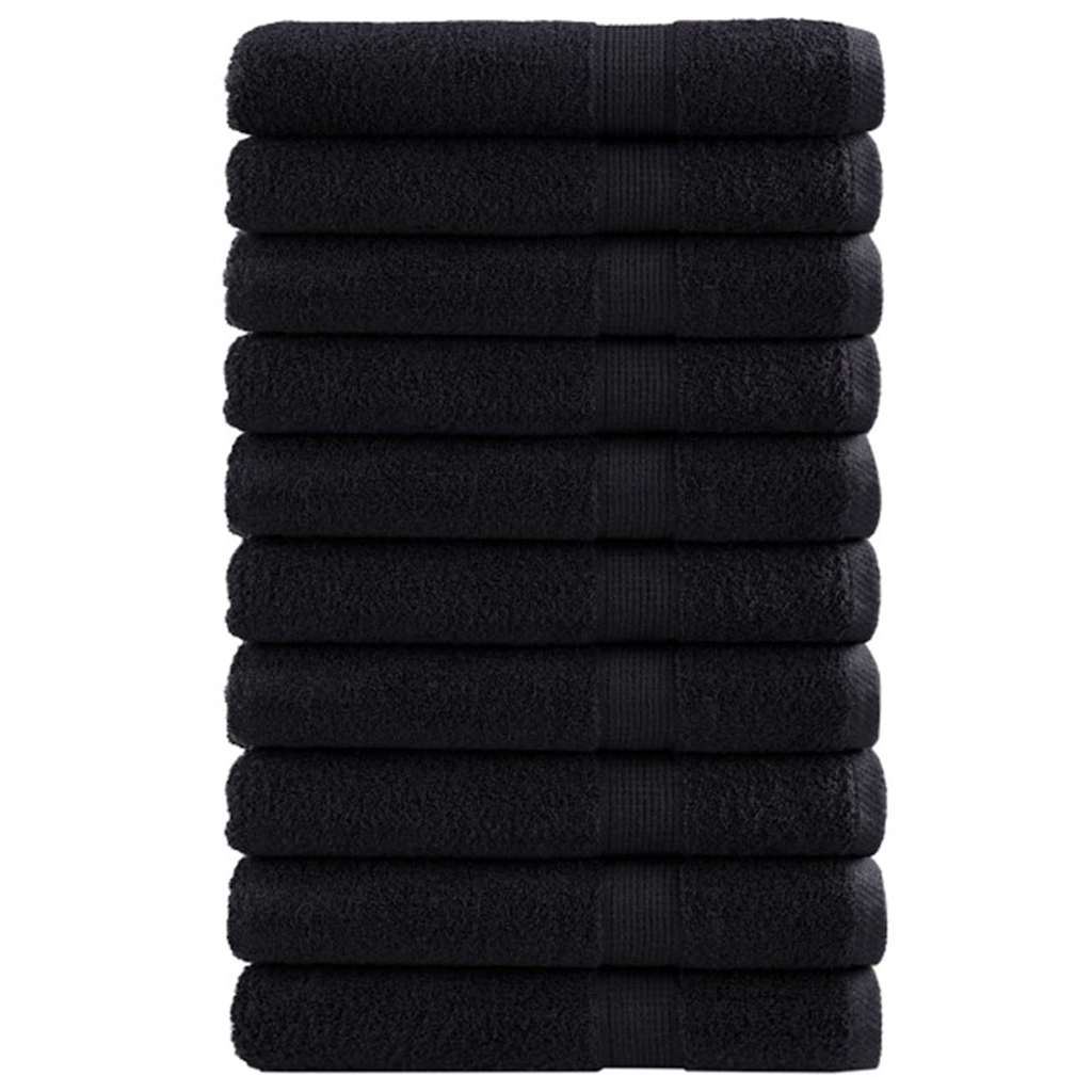 Asciugamano per Ospiti SOLUND 25 pz Nero 80 x 200 cm 550 gsm