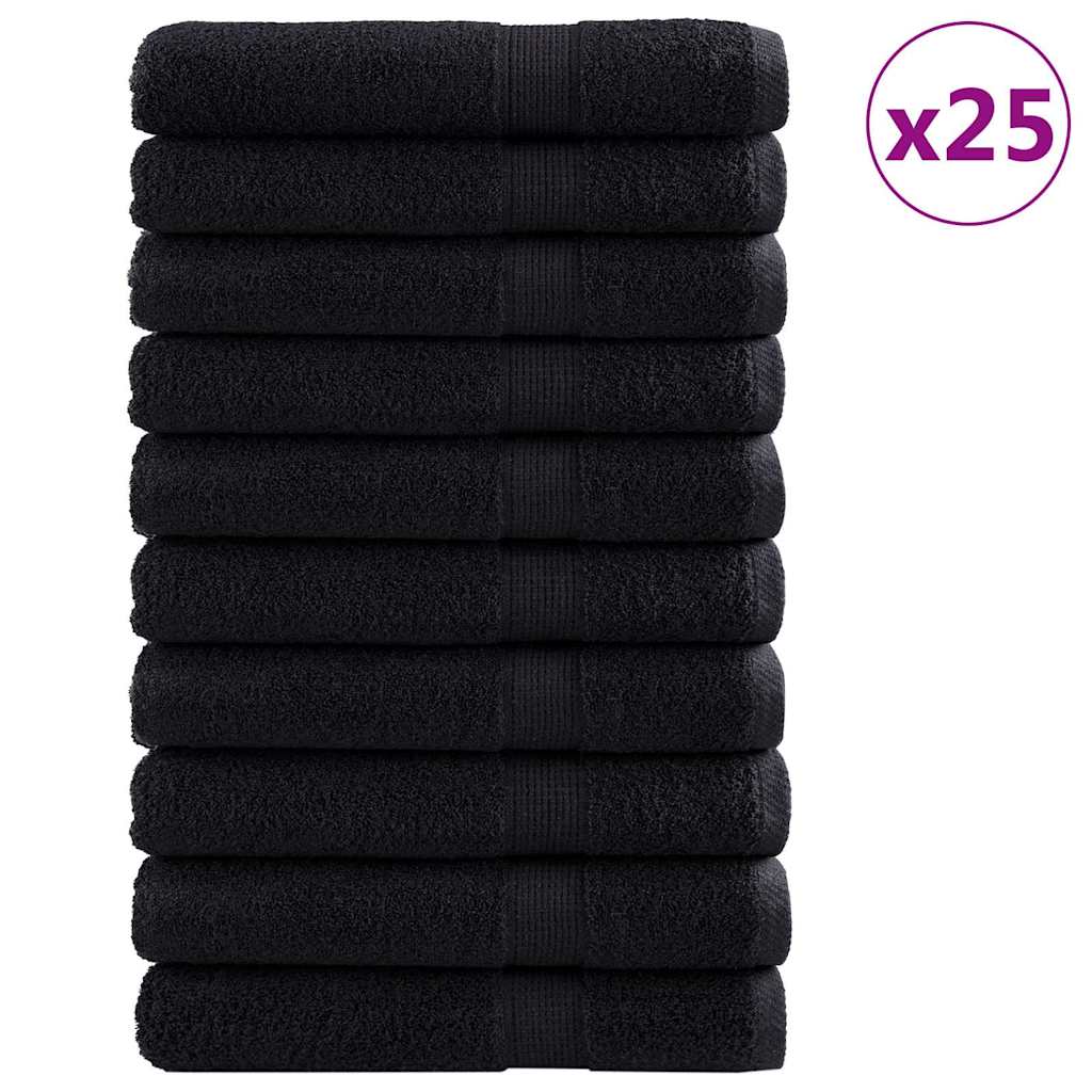 Asciugamano per Ospiti SOLUND 25 pz Nero 100 x 200 cm 550 gsm