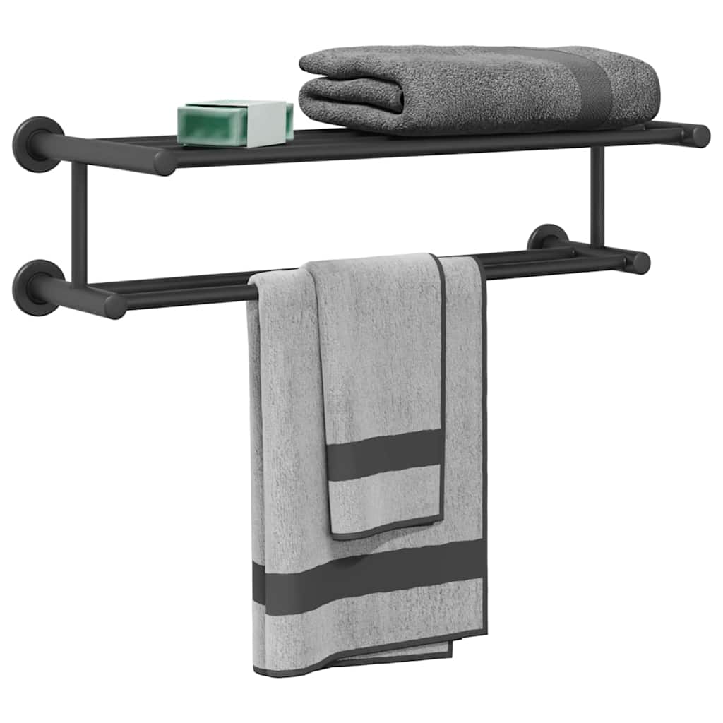 Porta asciugamani Nero 61 x 23 x 17 cm Acciaio inossidabile