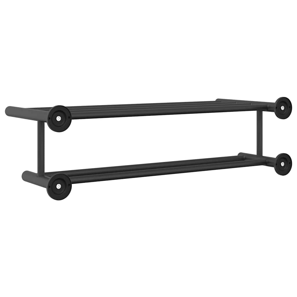 Porta asciugamani Nero 61 x 23 x 17 cm Acciaio inossidabile