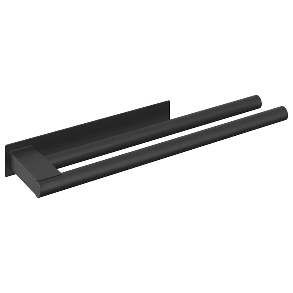 Porta asciugamani Nero 40 x 9 x 4 cm Acciaio inossidabile