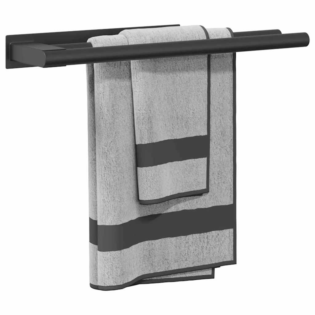 Porta asciugamani Nero 40 x 9 x 4 cm Acciaio inossidabile
