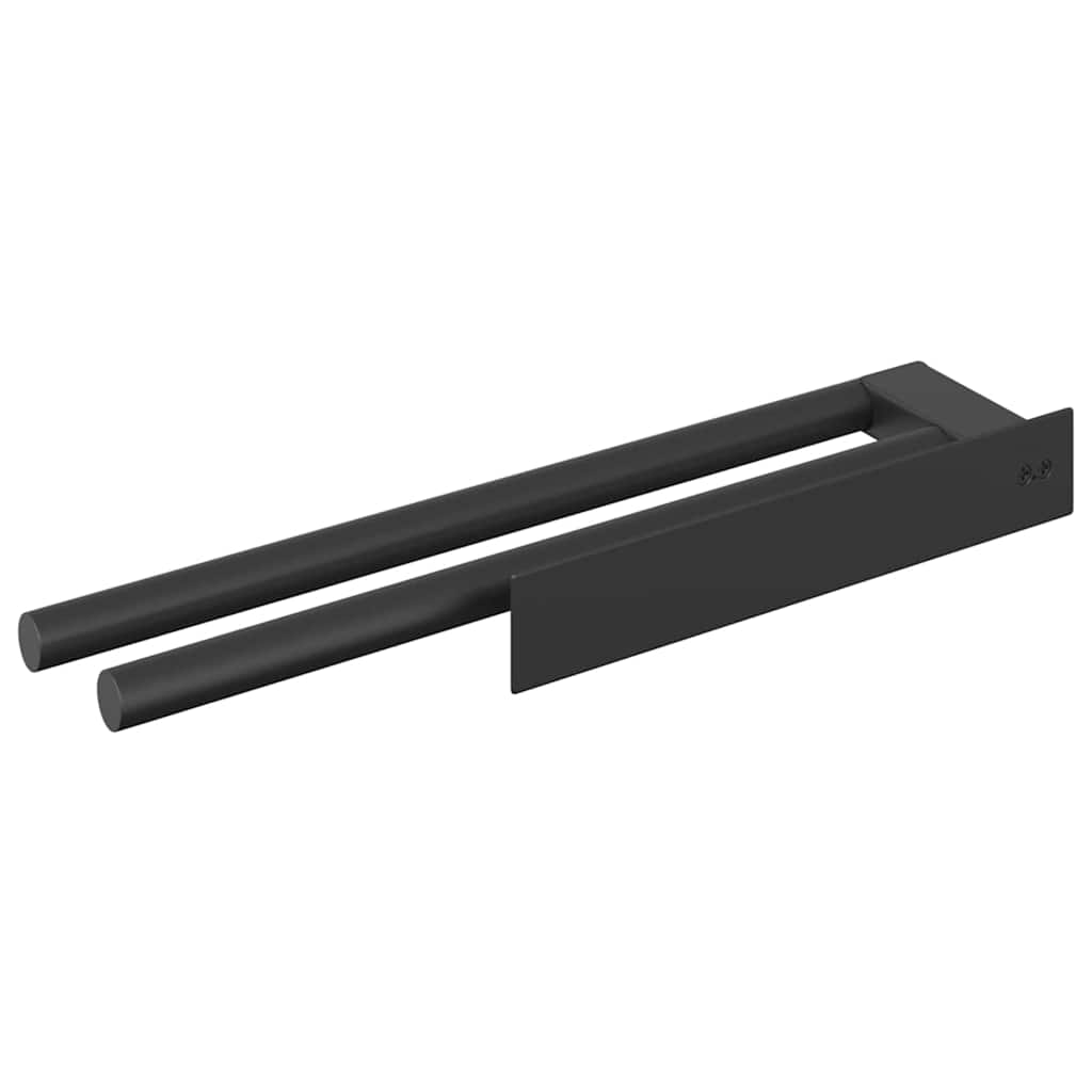 Porta asciugamani Nero 40 x 9 x 4 cm Acciaio inossidabile