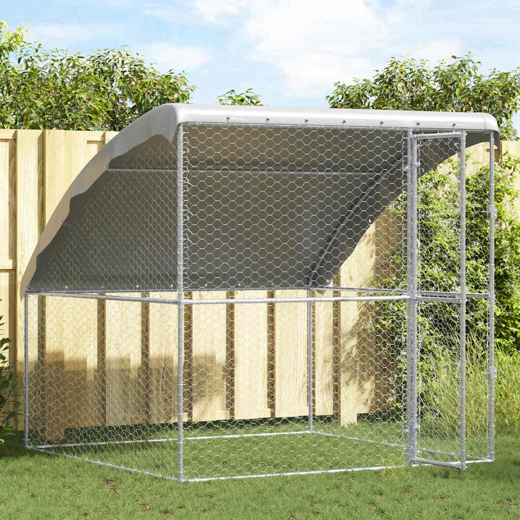 Cuccia per cani Argento 2 x 2 x 2 m Acciaio zincato