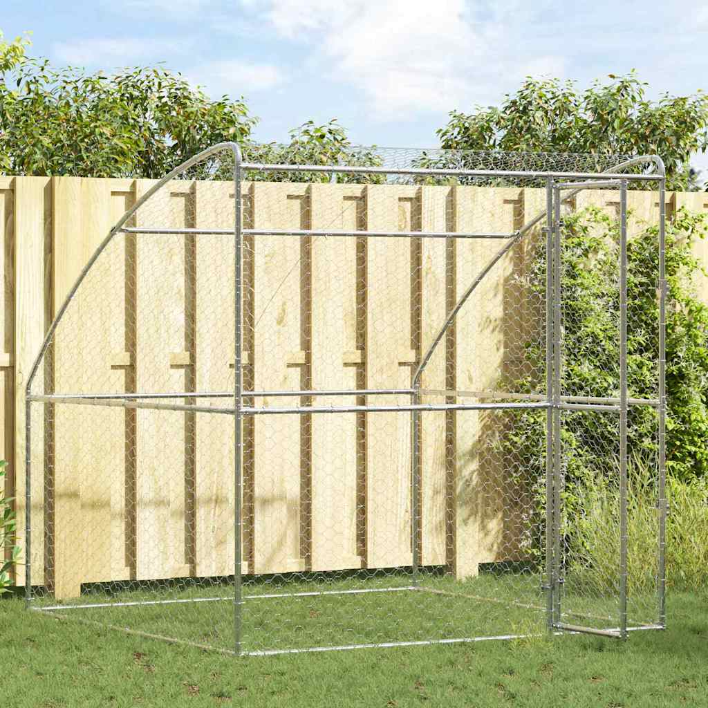 Cuccia per cani Argento 2 x 2 x 2 m Acciaio zincato