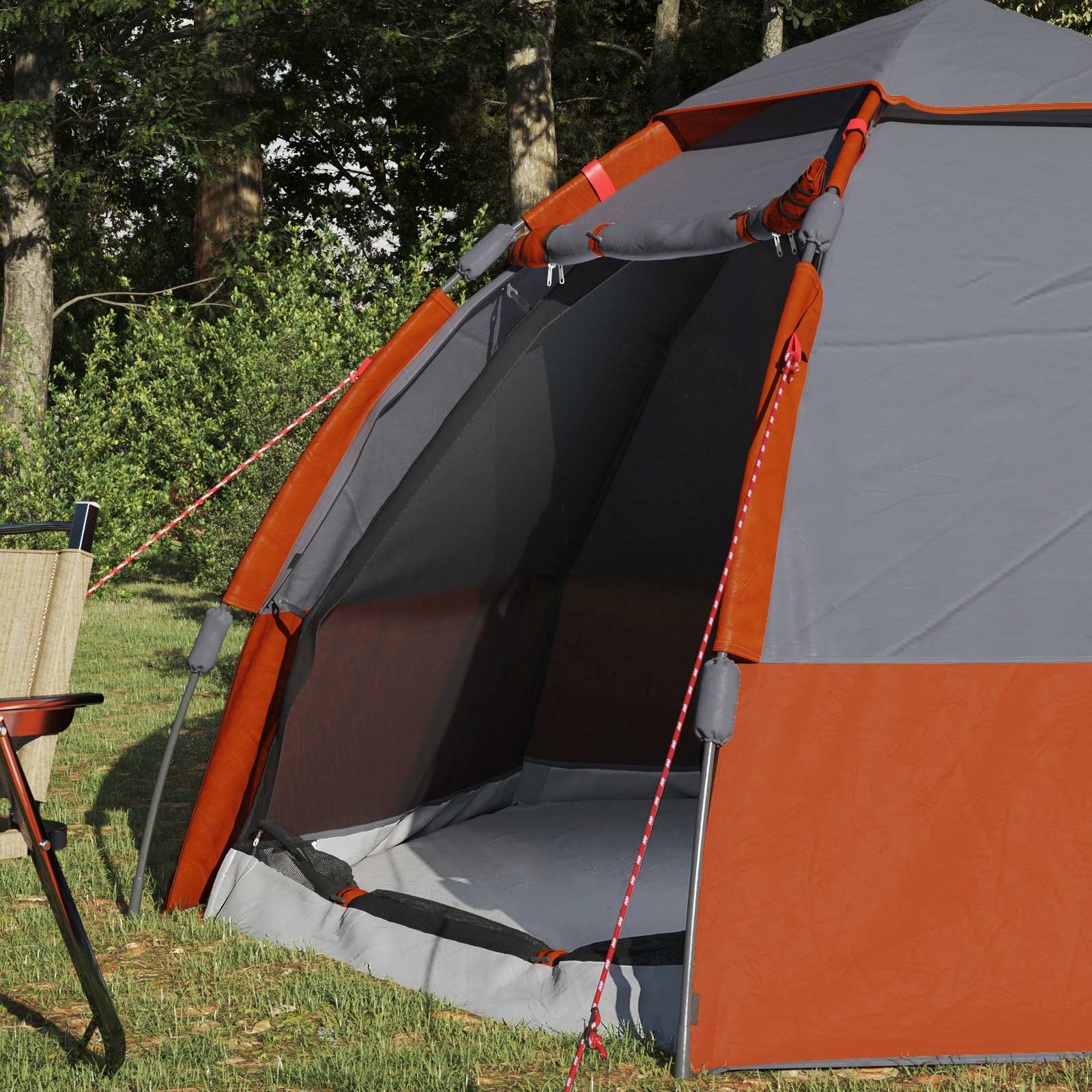 4 persona Grigio e arancione Poliestere 185T