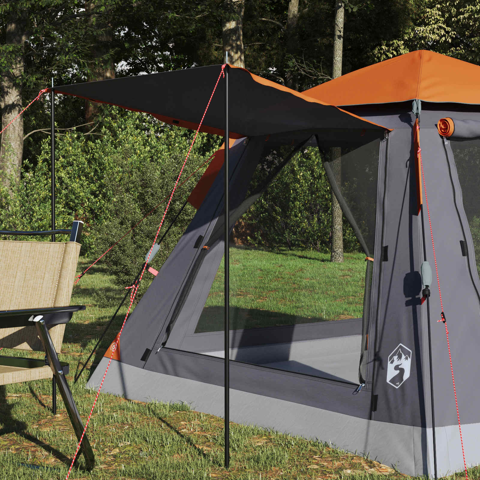 3 persona Grigio e arancione Poliestere 185T