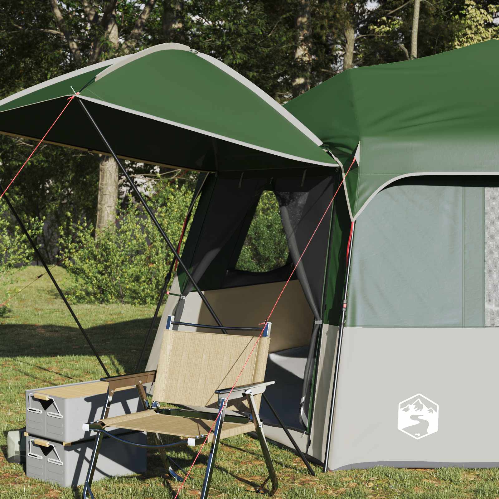 Tenda istantanea con telo antipioggia per 12 persone e rilascio rapido