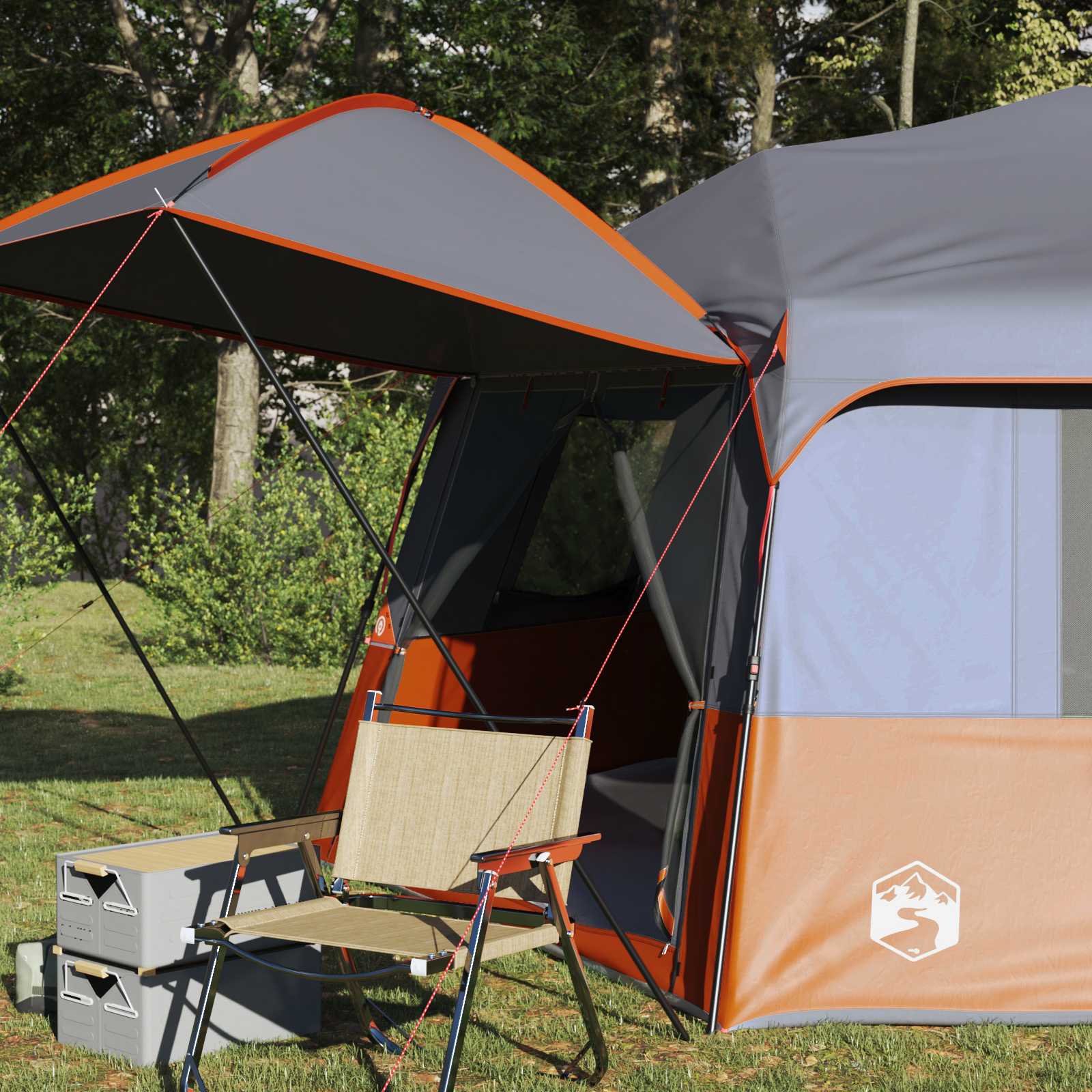 Tenda istantanea con telo antipioggia per 12 persone e rilascio rapido
