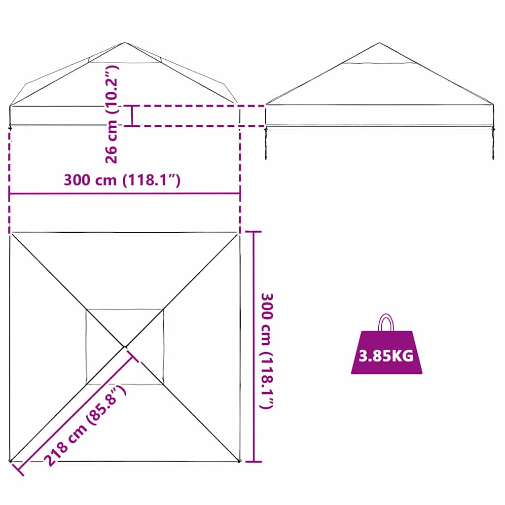 Sostituzione Copertura Gazebo 300 x 300 x 26 cm Trasparente PVC