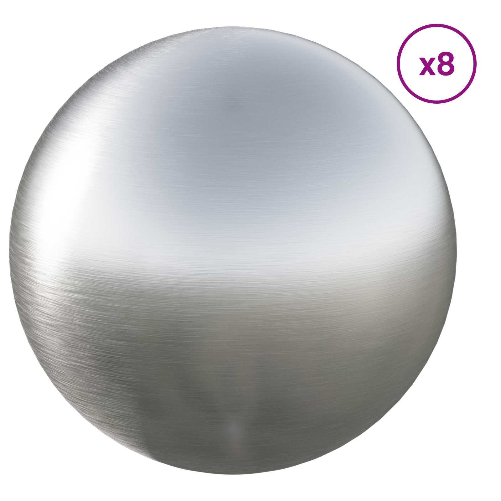 Palla Spazzolata 8 pz Ø 5 cm Argento Acciaio Inossidabile 201
