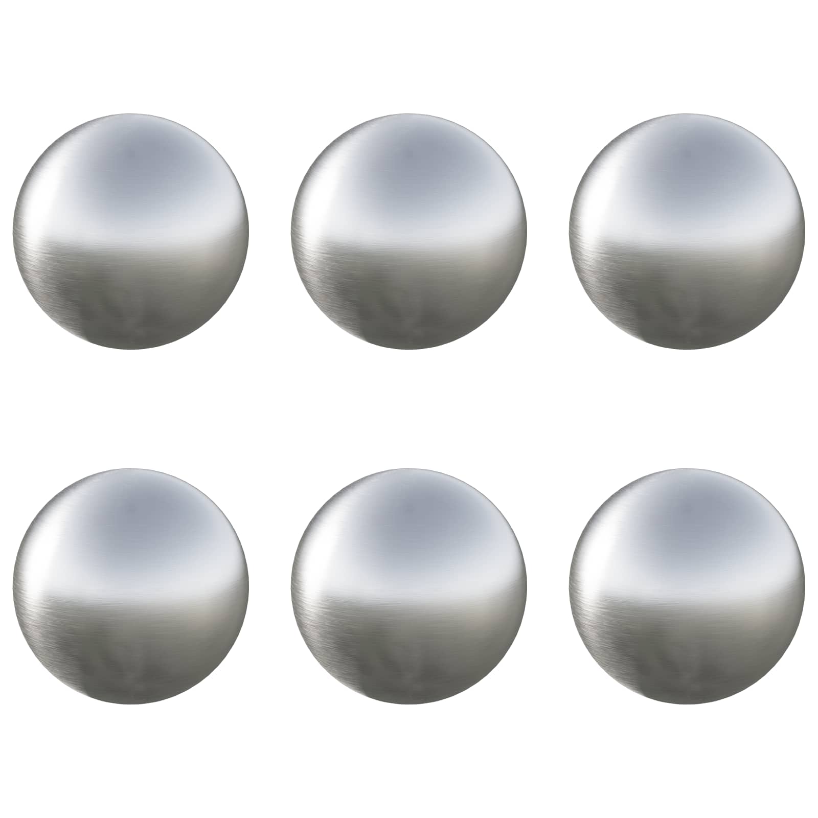 Palla Spazzolata 6 pz Ø 7,5 cm Argento Acciaio Inossidabile 201