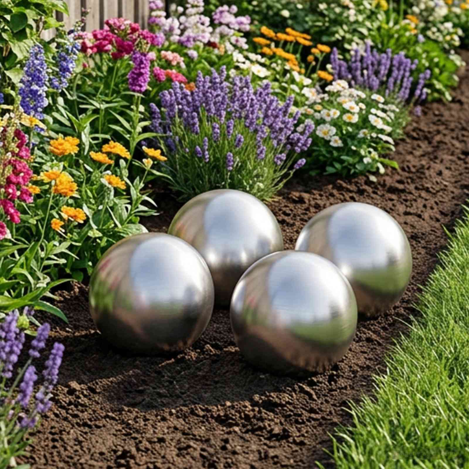 Palla Spazzolata 4 pz Ø 10 cm Argento Acciaio Inossidabile 201