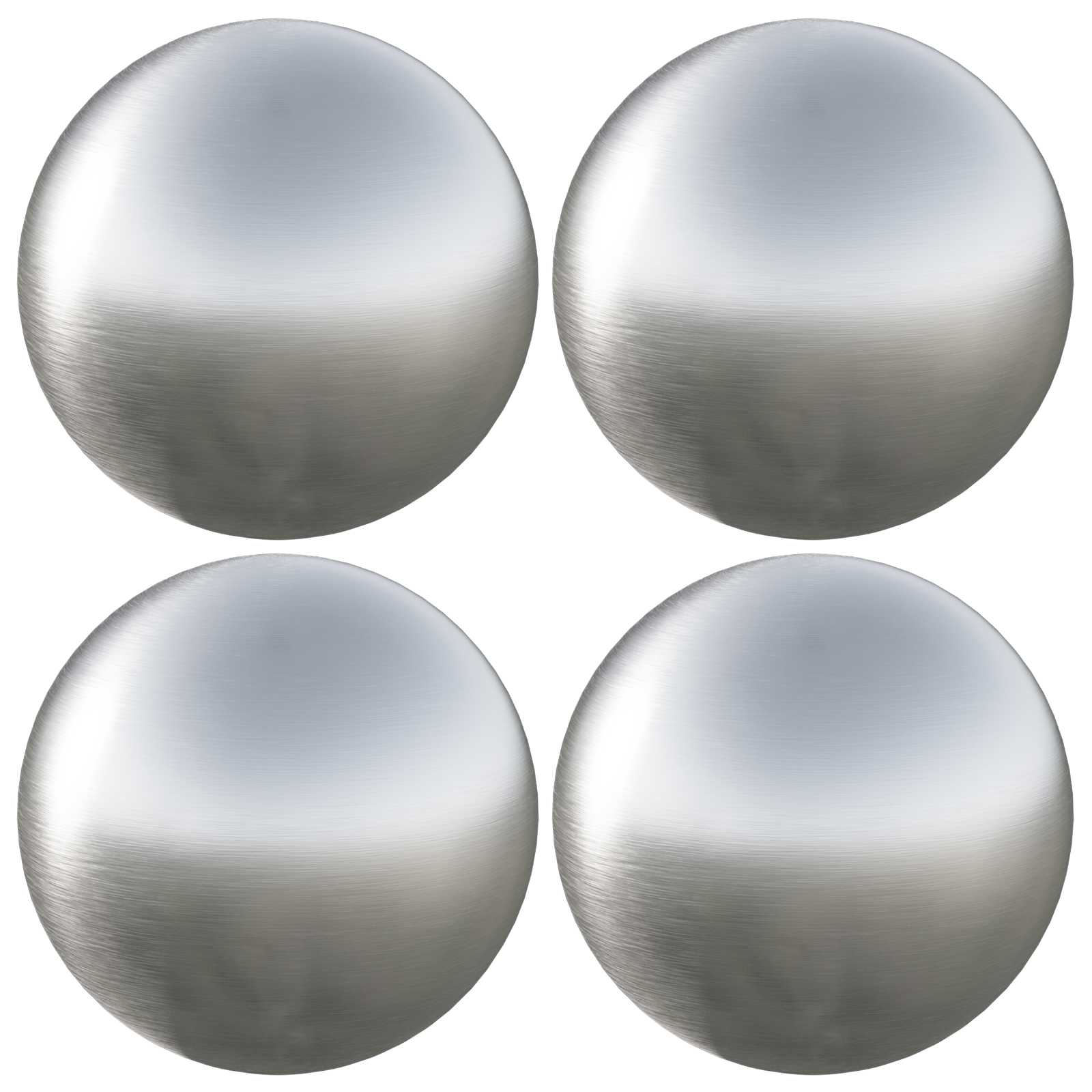 Palla Spazzolata 4 pz Ø 10 cm Argento Acciaio Inossidabile 201