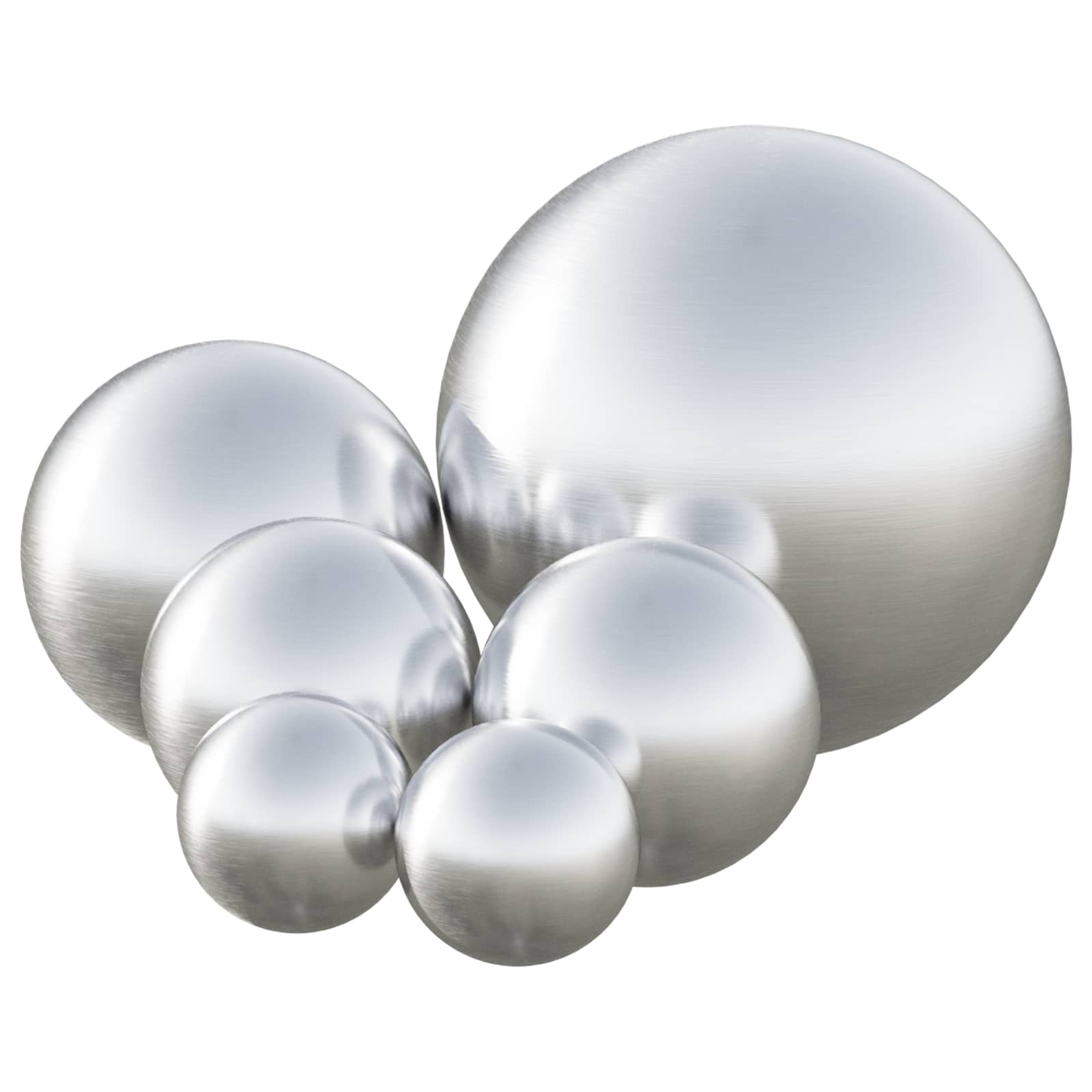Palla Spazzolata 6 pz Ø 15 cm Argento Acciaio Inossidabile 201