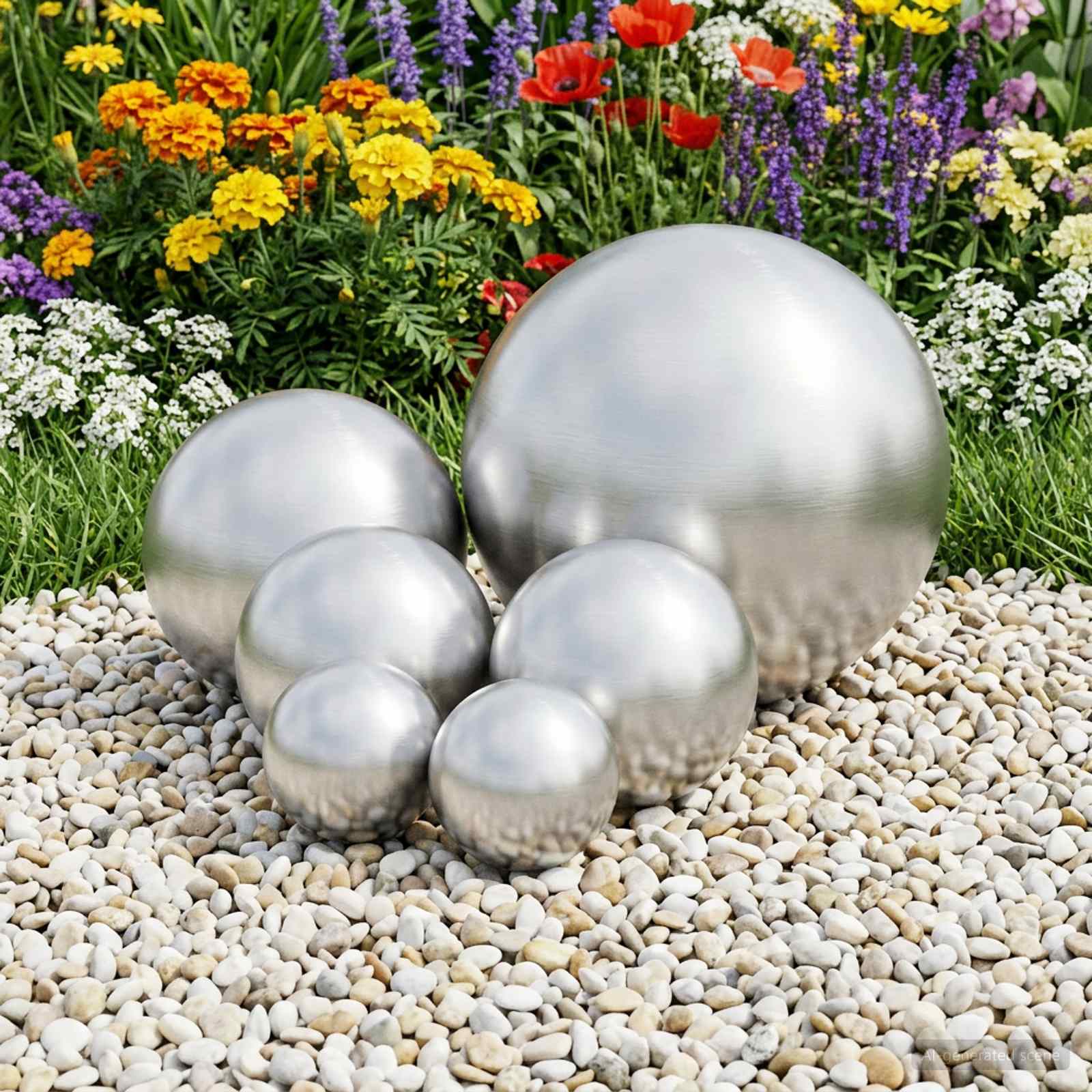 Palla Spazzolata 6 pz Ø 15 cm Argento Acciaio Inossidabile 201
