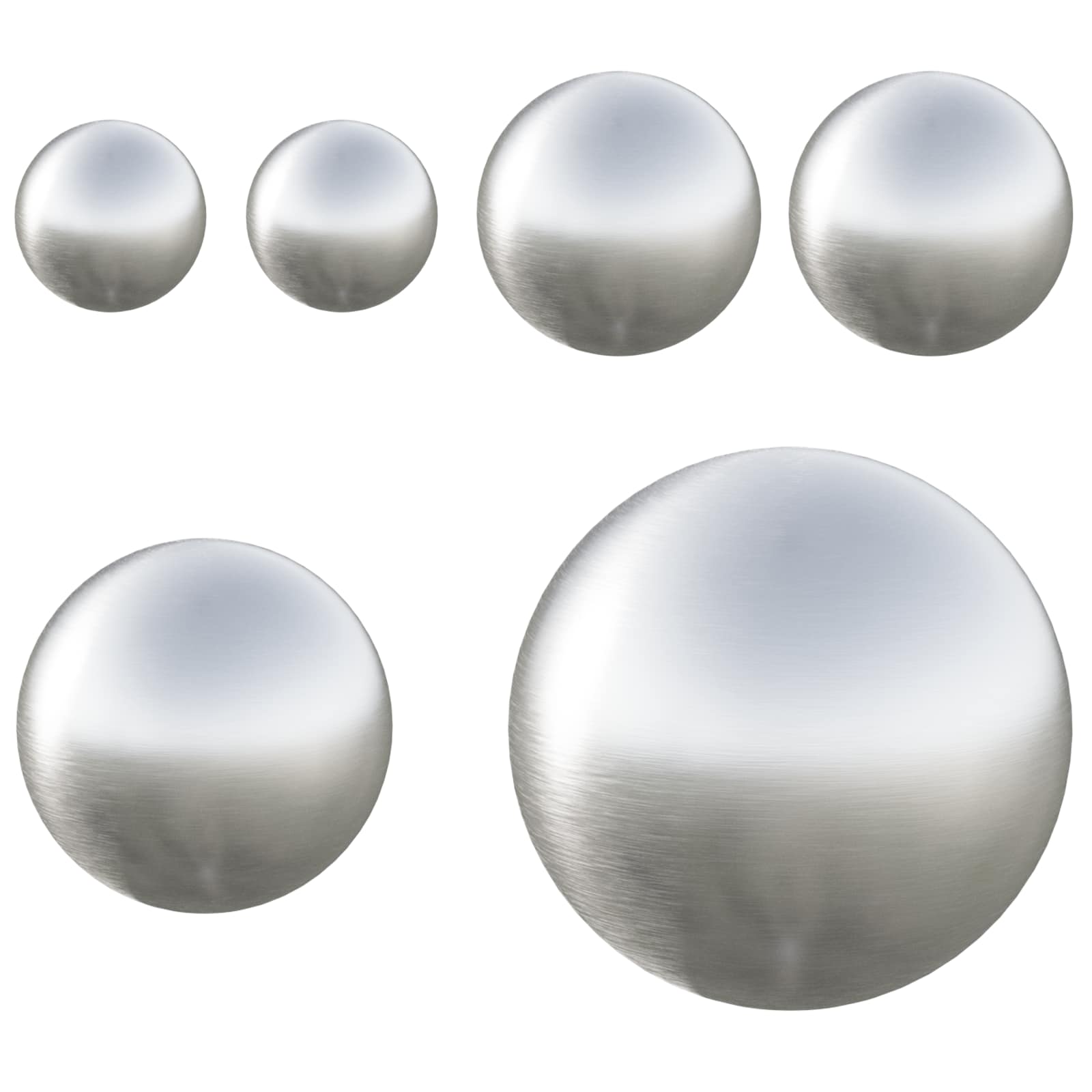 Palla Spazzolata 6 pz Ø 15 cm Argento Acciaio Inossidabile 201