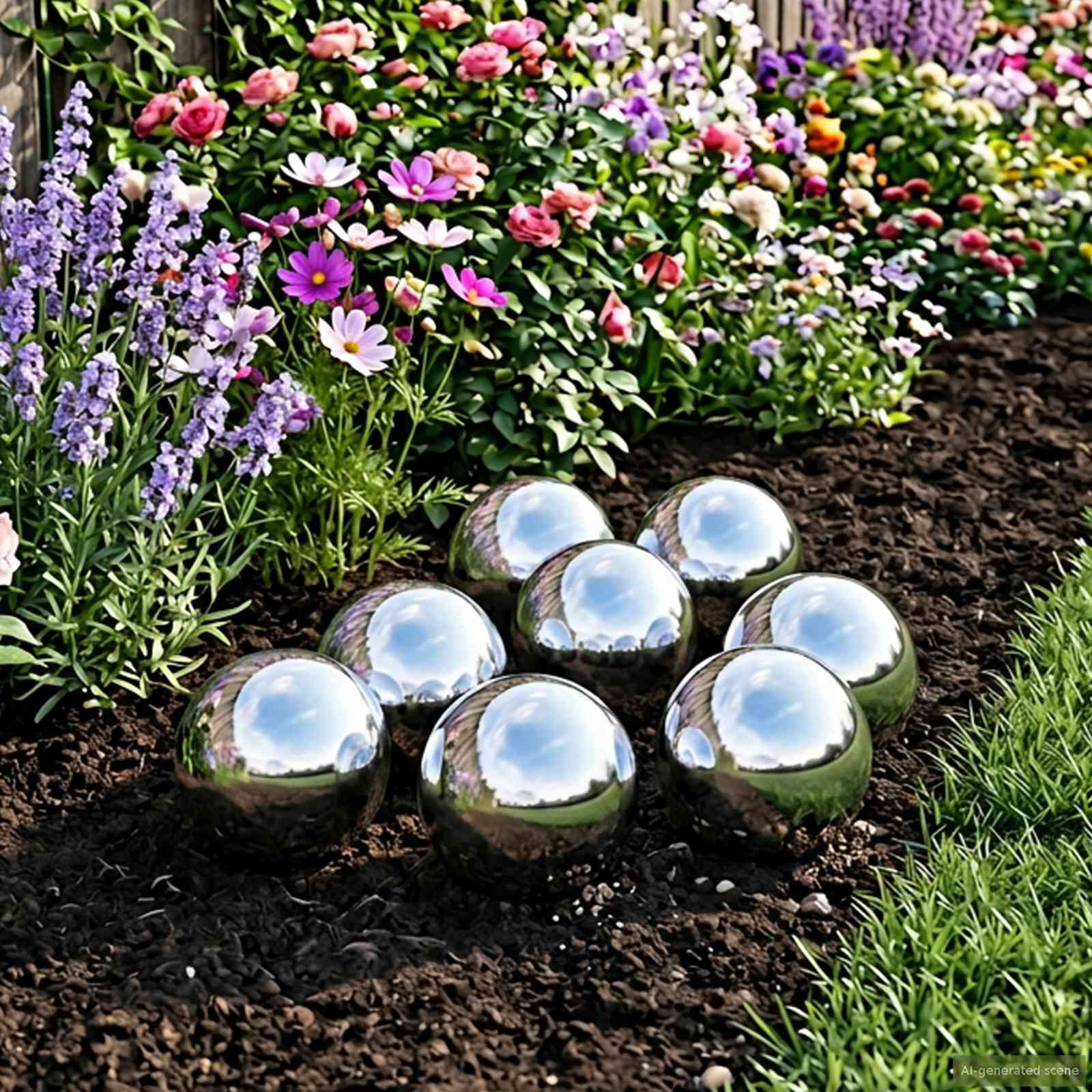 Palla a Specchio 8 pz Ø 5 cm Argento Acciaio Inossidabile 201