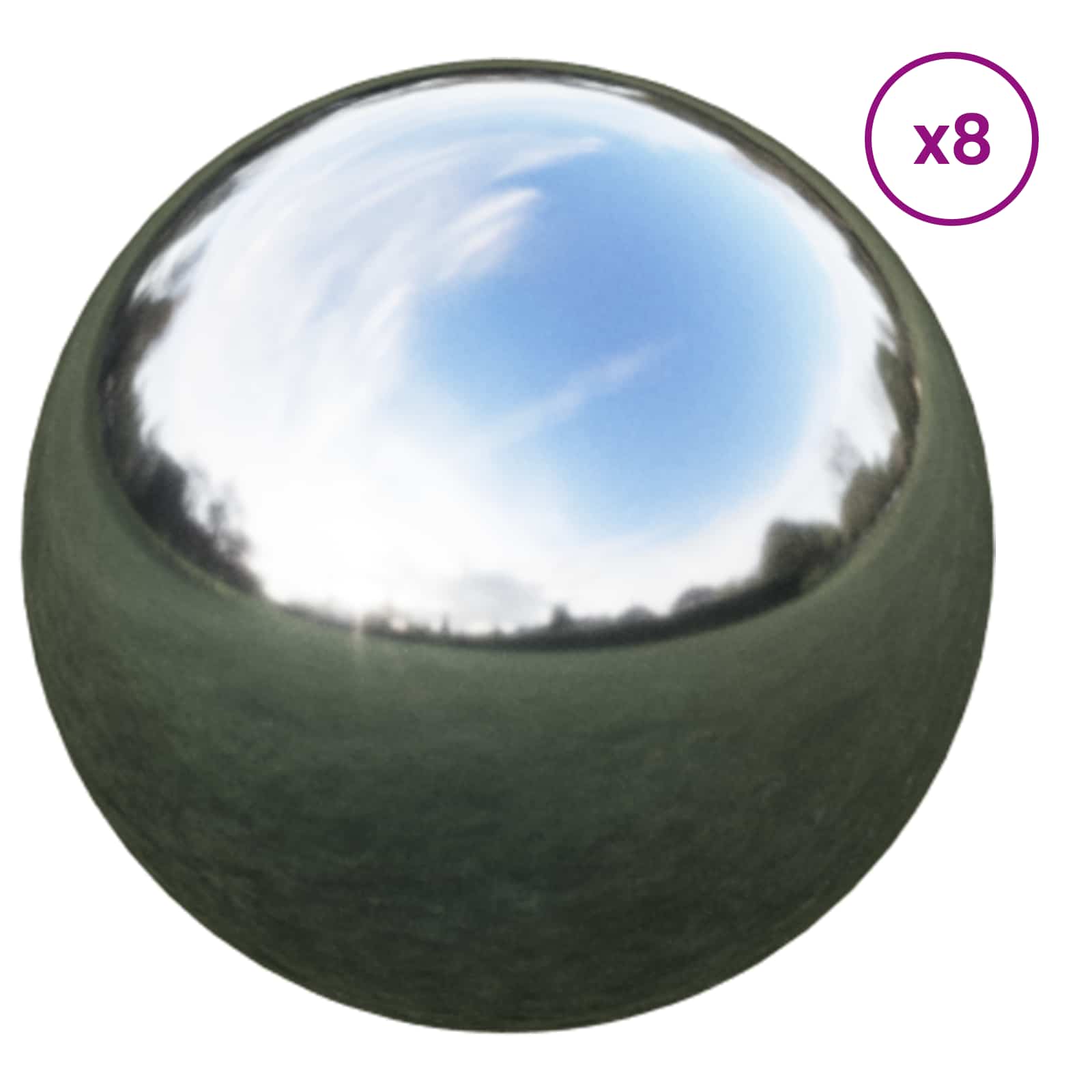 Palla a Specchio 8 pz Ø 5 cm Argento Acciaio Inossidabile 201