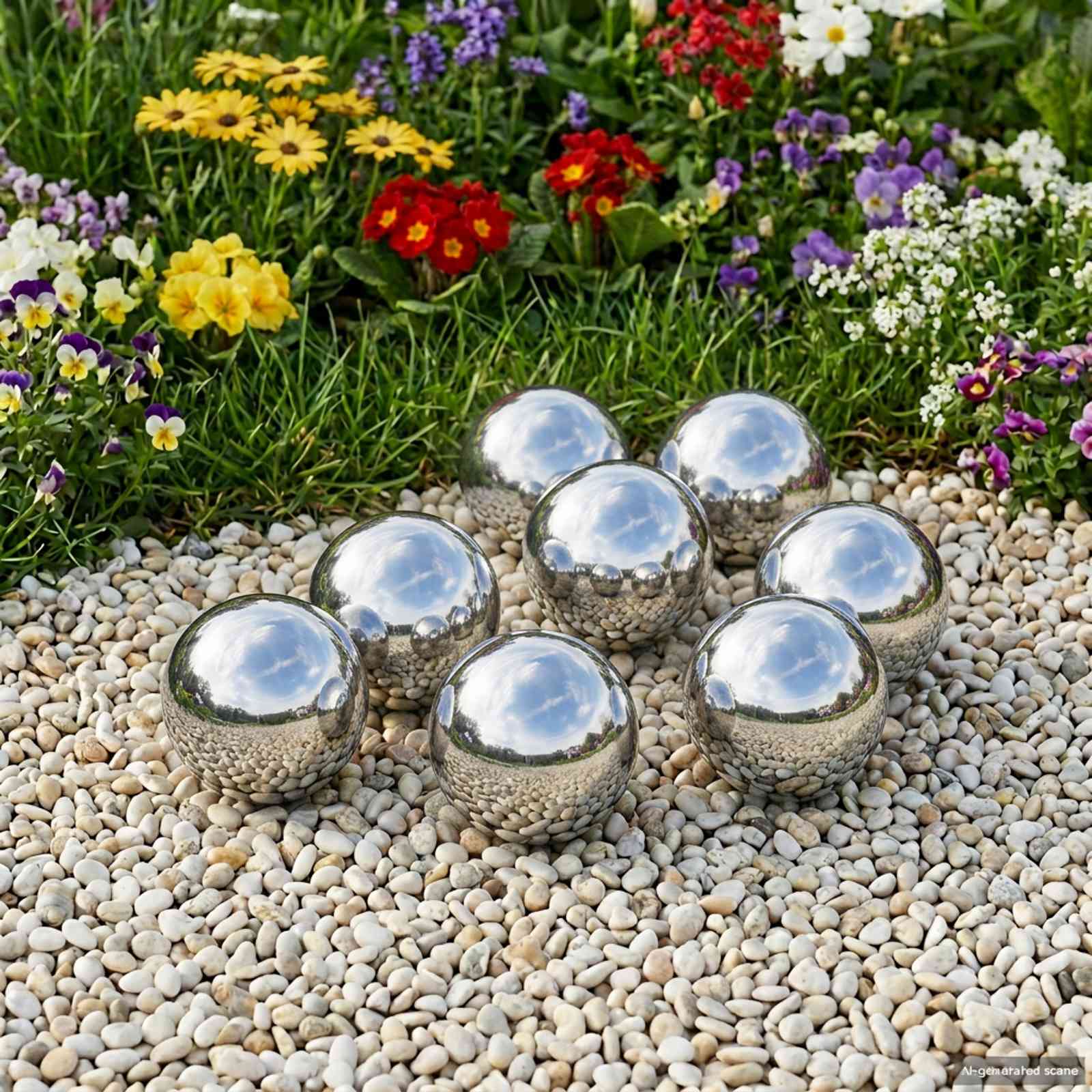 Palla a Specchio 8 pz Ø 5 cm Argento Acciaio Inossidabile 201