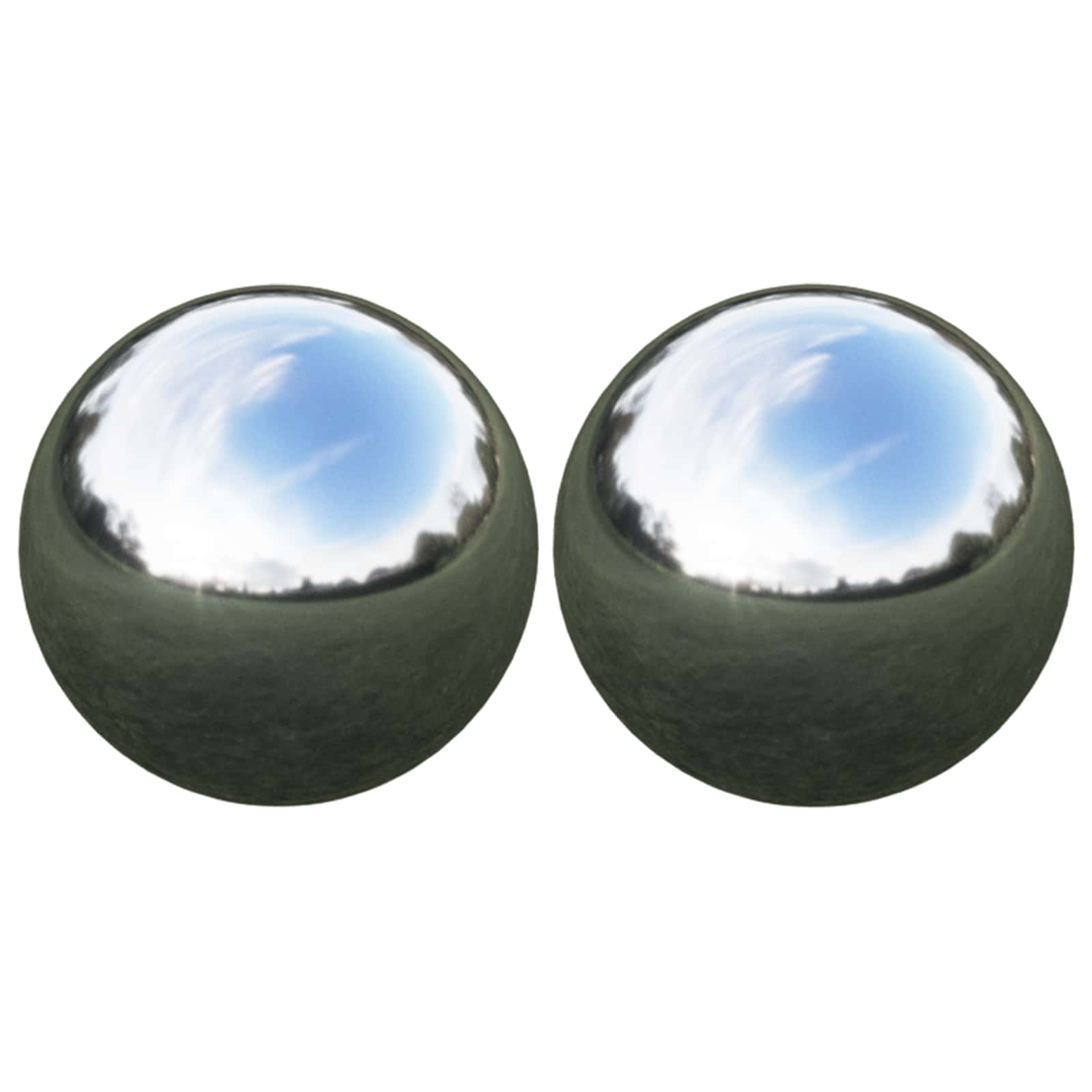 Palla a Specchio 2 pz Ø 15 cm Argento Acciaio Inossidabile 201