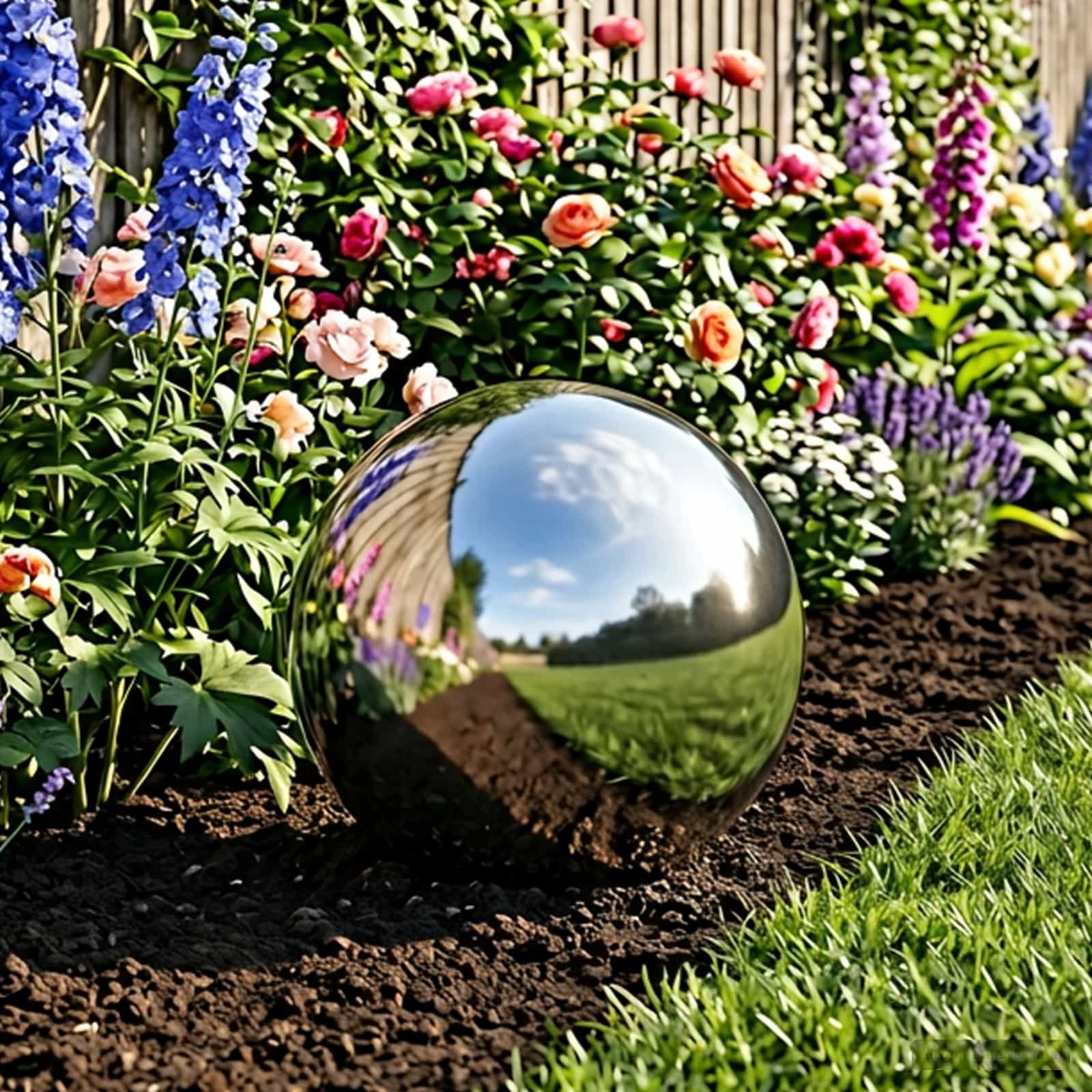 Palla a Specchio Ø 30 cm Argento Acciaio Inossidabile 201