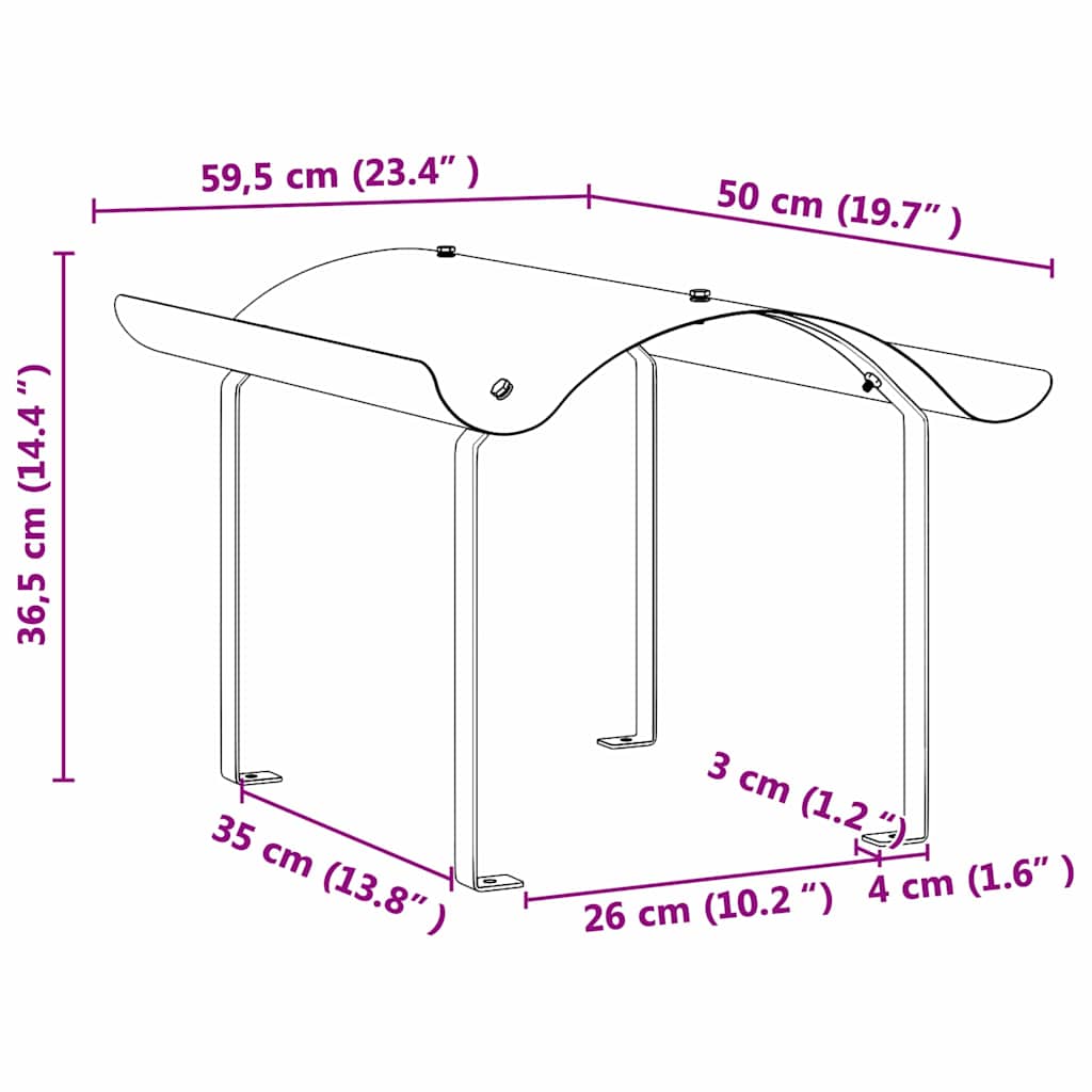 Cappello per Camino Argento 59,5 x 50 x 36,5 cm Acciaio Inox