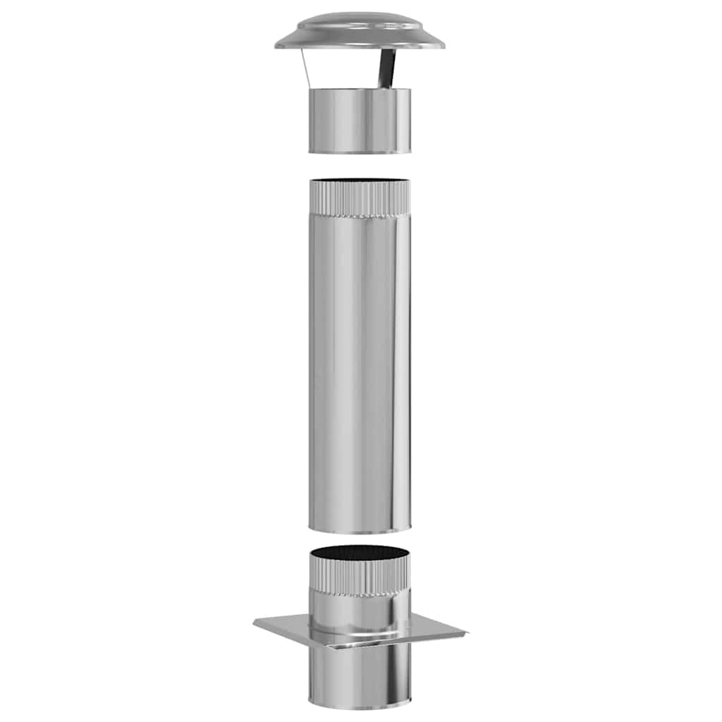Estensione Camino Argento 25 x 25 x 82 cm Acciaio inossidabile
