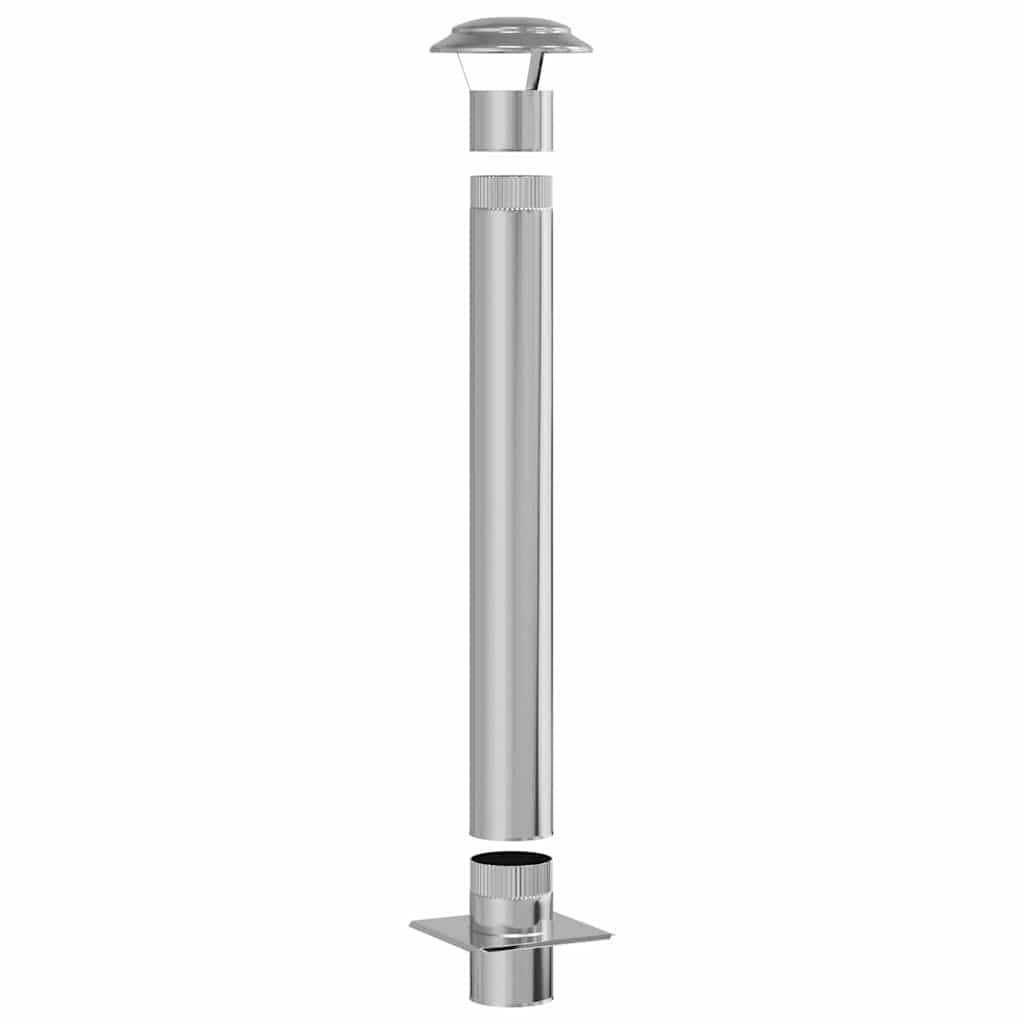 Estensione Camino Argento 25 x 25 x 132 cm Acciaio inox