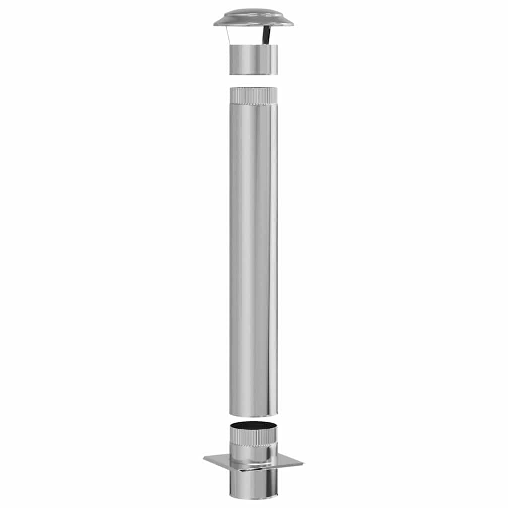 Estensione Camino Argento 25 x 25 x 132 cm Acciaio inox