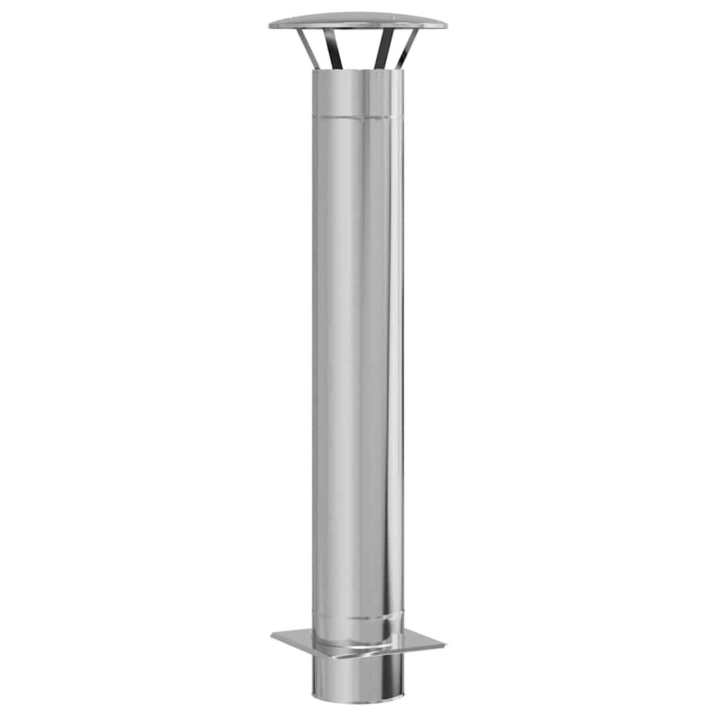 Estensione Camino Argento 35 x 35 x 132 cm Acciaio inox