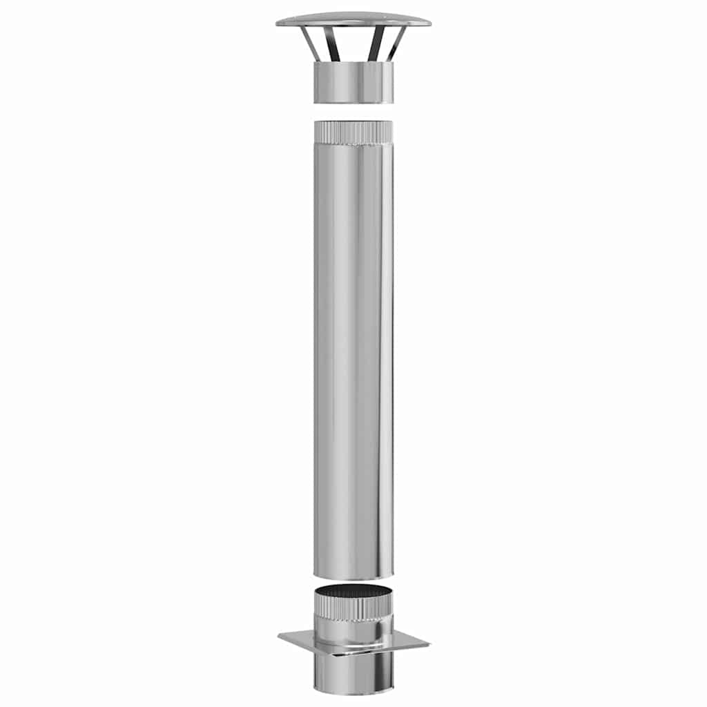 Estensione Camino Argento 35 x 35 x 132 cm Acciaio inox
